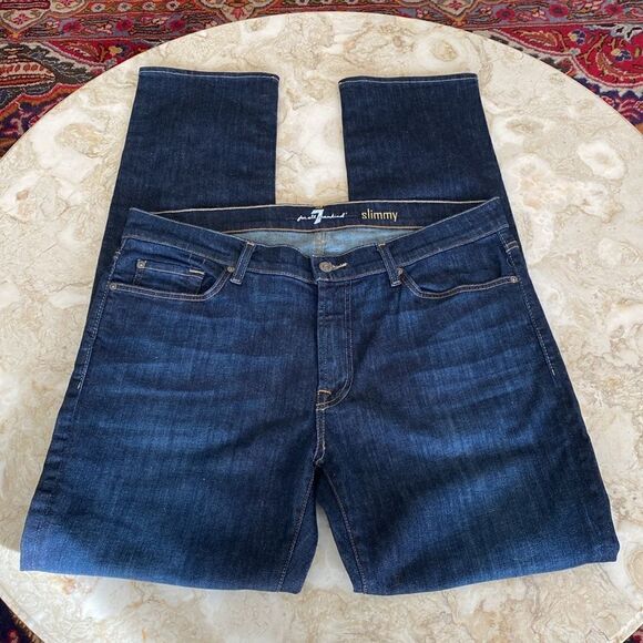 7 For All Mankind Slimmy Straight Leg Stretch Jeans - Picture 7 of 14